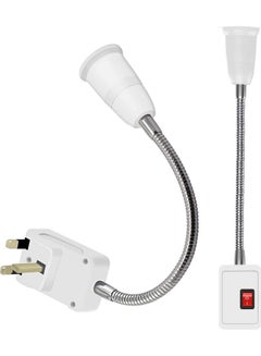 اشتري Flexible E27 Lamp Bulbs Holder Converter Adapter UK Plug AC Power to E27 LED Bulbs Socket Adapter with On/Off Switch Universal Metal Extension Wall Lights Base في الامارات