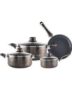 Buy Lambart 7-Piece Ceramic Cookware Set (Silver) in Saudi Arabia