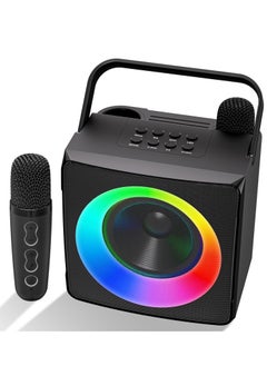 Buy Karaoke Machine, Portable Bluetooth Karaoke Speaker for Kids Adults, Unique Singing Machine with Two Wireless Microphones Storage Hole, Ideal Gifts for Girls Boys in Saudi Arabia