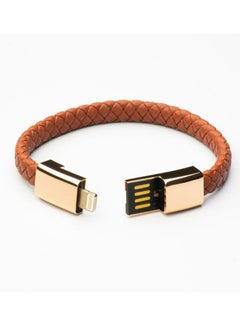 Buy Brown leather smart bracelet from zerofive in Saudi Arabia