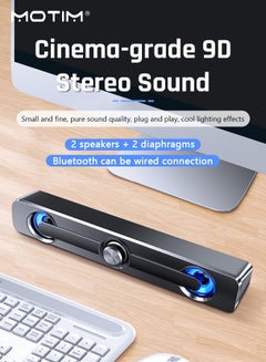Buy Computer Speakers Dynamic Computer Laptop Sound Bar Bluetooth USB Powered PC Speakers Wired Subwoofer HiFi Stereo Gaming Speakers for Desktop in Saudi Arabia