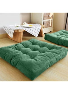 Buy Square Soft Velvet Decorative Cushion Attractive Colors - Dark Green in Saudi Arabia