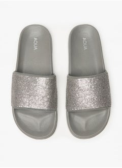 Buy Women's Embellished Slip-On Slides in Saudi Arabia