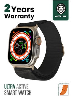 اشتري Ultra watch original 49mm smart watch active series with extra strap and wireless charging/alloy vacuum/IP68 waterproof/ dustproof/ sleep monitoring/ heart rate/ ECG/ Workout/ Bluetooth call-FLBLK في الامارات