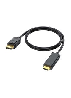 Buy Displayport to Hdmi Cable 5.9ft Display Port to HDMI Adapter Male to Male for Pcs to HDTV/Monitor/Projector in Saudi Arabia