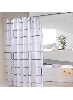 Buy Shower Curtain Waterproof Durable Mildew Stain Resistant Square Style for Bathroom 180x200 cm in UAE