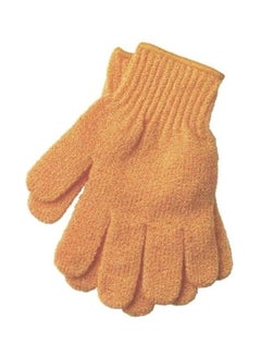 Buy 1 Pair Shower Exfoliating Scrub Gloves Medium to Heavy Bathing Gloves Body Wash Dead Skin Removal Deep Cleansing Sponge for Women and Men Orange 16.7x7.62x0.5cm in Saudi Arabia