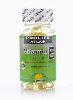 Buy PROLIFE ATLAS Vitamin E 400IU X 100 Softgels in Saudi Arabia