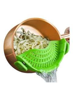 Buy Silicone Clip-On Colander, Heat Resistant Vegetable and Pasta Drainer, Kitchen Gadget for Bowls, Pots and Pans - Essential Home Cooking Tools, Green in Saudi Arabia