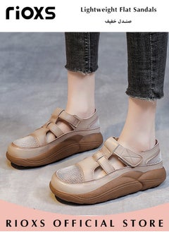 Buy Women's Walking Shoes Fashion Casual Sneakers Closed Toes Thick Sole Shoes Lightweight Flat Sandals in UAE