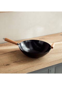 Buy La Natura Carbon Steel Wok with Steel Mesh Frame 57 x 9.5 x 35.5 in UAE