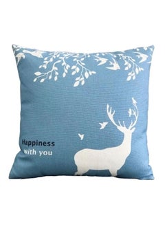 Buy Printed Cushion Cover Combination Blue/White/Black 45x45centimeter in UAE