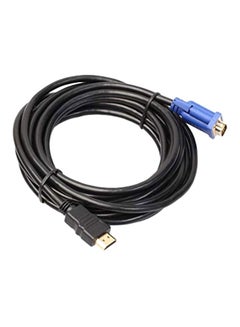 Buy HDMI To VGA 15-Pin Adapter Cable 5meter Black in Saudi Arabia