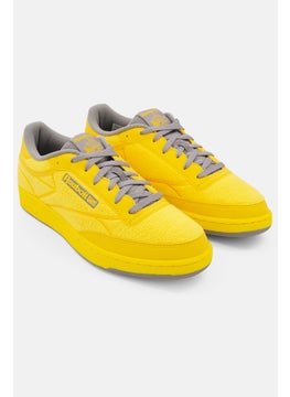 اشتري Men Club C 85 Lace Up Tennis Shoes, Yellow في السعودية