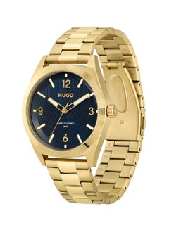 اشتري Men's Blue Dial Ionic Thin Gold Plated 1 Steel Watch - 1530252 في الامارات