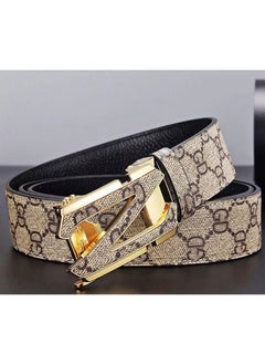 اشتري 105CM Z Skin GD Pattern Automatic Buckle Fashion  Casual Plaid Belt في الامارات