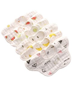 اشتري 6 Pieces Muslin Bibs Baby Bandana Drool Bibs 360 Bibs for Boys Girls Newborn Infant for Drooling and Teething في السعودية