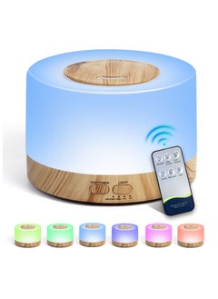 اشتري Essential Oil Aroma Diffuser 700ml, Upgraded Aromatherapy with 4 Timer and 7 Color Lights, Cool Mist Humidifier with Auto Shut-off Function, BPA-Free for Home, Bedroom, Office في الامارات