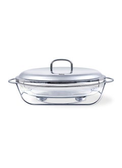 اشتري Oval Chafing Dish 42x25x19cm/3.0 LTR (Heat Resistant Glass) في الامارات