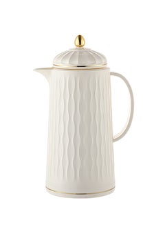 Buy Plastic Coffee & Tea Flask 1 Liter Ivory/Gold in Saudi Arabia