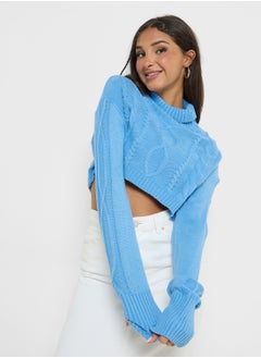 Buy High Neck Cropped Sweater in Saudi Arabia