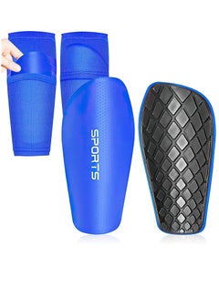 اشتري Rness Football Shin Guards Set of Soccer Shin Pads and Sleeves Lightweight Breathable Blue L Size في الامارات