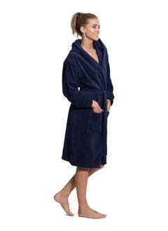 اشتري Navy Blue Color Unisex  Bathrobe Small size Plush And Absorbent Cloth في الامارات