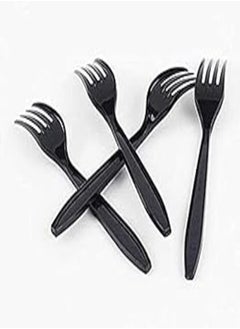 اشتري Plastic Fork Large 50 Count - Black في مصر