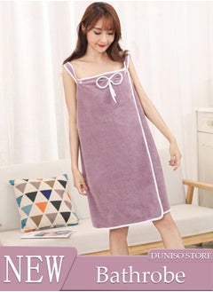 Buy Women's Bath Robe, Off Shoulder Wearable Bath Towel Quick Dry Lightweight Highly Water Absorbent Beach Spa Gym Bathrobes Slip Dress Bathing Shower Cover Up Tube Dress Nightwear Sleeping Robe in UAE