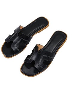 Buy Women Fashion Black Bliss Slippers Stylish Comfort for Summer Outdoor or Indoor Flat Beach Sandals in UAE