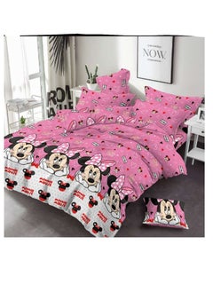 Buy New Cartoon characters Single Size Comforter Bedding Set, Anime Cartoon Bed kids Fixed Duvet set 4pcs in UAE