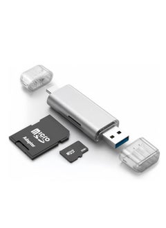 Buy Micro SD Card Reader, USB 3.0 USB-C Memory Card Reader, Aluminum Multi 2-in-1 External SD Card Adapter for Phone Camera PC Laptop Table, Support TF/SD/Micro/SD/SDXC/SDHC/MMC/RS-MMC/UHS-I in Saudi Arabia