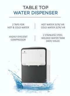 اشتري 2 Tap Hot & Cold Tabletop Water Dispenser, 1 Year Full & 2 Year Compressor Warranty, Model -GWTT21AC في الامارات