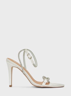 Buy Diamante Strap Detail Heel Stiletto Sandals in UAE