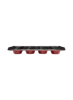 اشتري Prestige New Disney Bake with Mickey Mouse Muffin Trays For Baking 12 Cup - Non Stick Muffin Tin, Carbon Steel Bakeware, Red & Black في الامارات