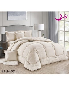 Buy 4-Piece Microfiber Off white Single Comforter Set in Saudi Arabia