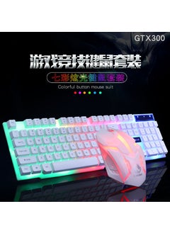 اشتري GTX300 Wired Gaming Keyboard Mouse Combo with Rainbow LightGTX300 white glow GTX300 white glow في السعودية