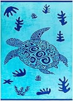 Buy Signoola Beach towel 90 x 170 cm Turtle white scotes,100% cotton. in Egypt