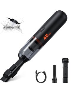 Buy Handheld Vacuum Cleaner, Car Vacuum Cordless Rechargeable with Ultra Low Noise and 3H Type-C Fast Charging, Mini Portable Hand Held Vacuum Small Dust Buster for Dog/Cat Hair, Keyboard, Car and (Black) in UAE