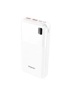 Buy Power Bank 20000 mAh Y42 Two USB Port And Type C Port QC 3.0 (White) in Saudi Arabia