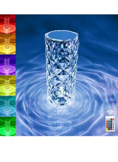 اشتري Crystal Table Lamp Rose Lamp, 16 Colors Changing, RGB Touch Lamp with Remote Control, USB-C Rechargeable, Romantic Rose Diamond Table Lamps for Living Room Bedroom في الامارات