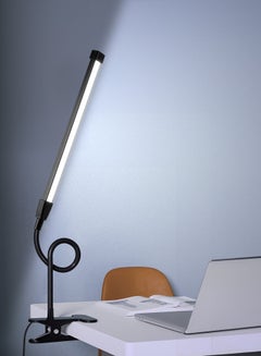 Buy LED Desk lamp with Clamp  EyeCaring Clip on Lights for Home Office  3 Modes 10 Brightness  Long Flexible Gooseneck  Metal  Swing Arm Architect Task Table Lamps -- Black small size in Saudi Arabia
