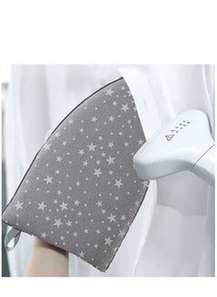 اشتري Garment Steamer Ironing Glove Waterproof Heat Resistant Anti Steam Mitt with Finger Loop Complete Care Protective Garment Steaming Mitt Accessories for Clothes (Grey stars) في الامارات