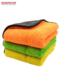 Buy Professional Grade Premium Microfiber Towels Safe For Car Wash Home Cleaning And Pet Drying Cloths Pack Of 3 in UAE