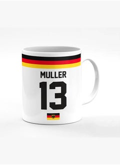 Buy Designer Printed Coffee Mug with Heavy Duty Handle 11oz Ceramic Personalised Gift Mugs Cup [Microwave Safe & Dishwasher Proof] -Football Team - Germany Player Name - Muller in UAE