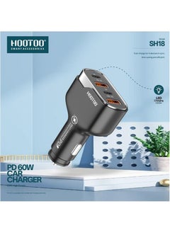 Buy Car Phone Charger USB and Type C Fast Charging Adapter QC 3.0 in Saudi Arabia