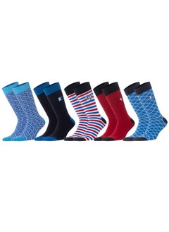 Buy Biggdesign 5 Pairs Ocean Design Mens Socks in Saudi Arabia