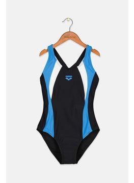 Buy Women Graphic One Piece Swimwear, Black and Blue and White in Saudi Arabia