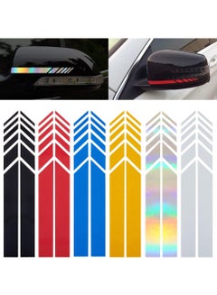 Buy 6Pair 12 Piece Rearview Mirror Car Stripes Sticker Reflective Waterproof Car Decal Universal Sticker DIY Car Decoration Accessories Personalized Scratch Reflective Car in Saudi Arabia