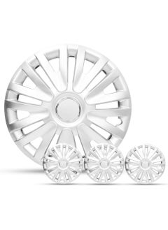 اشتري Wheel Cover Kit PISTOL 15 Inch Hubcaps Set of 4PC Automotive Wheel Cup with Universal Fit - Pistol Silver Colour High Quality في السعودية